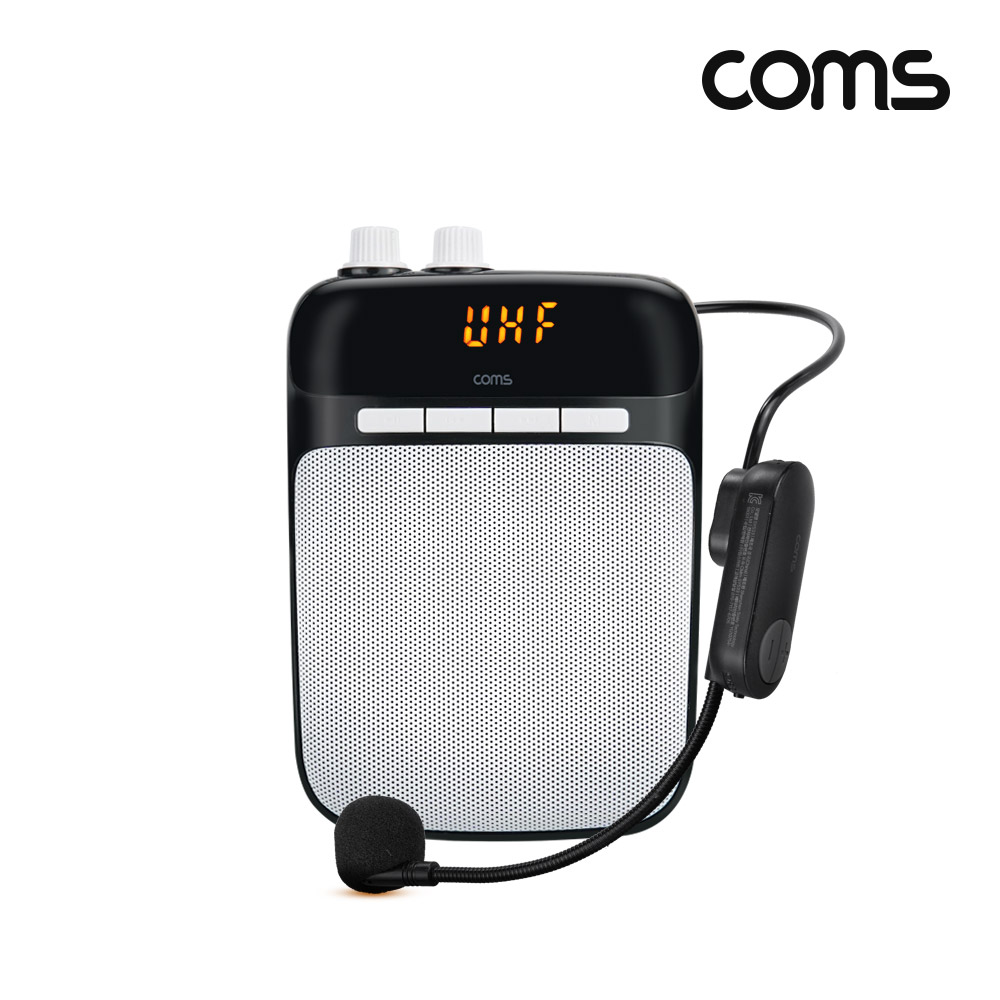 Coms 휴대용 블루투스v5.3 마이크 앰프 10W 무선 스피커 AUX TF 메모리 유선마이크 FM라디오