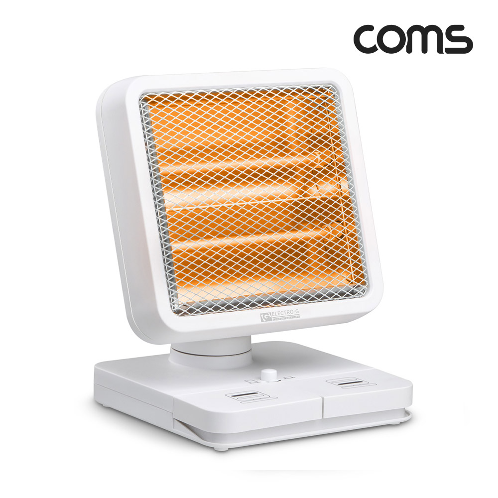 Coms 일렉트로지 히터 미니 석영관 White 발터치 좌우회전 EGH-QH300