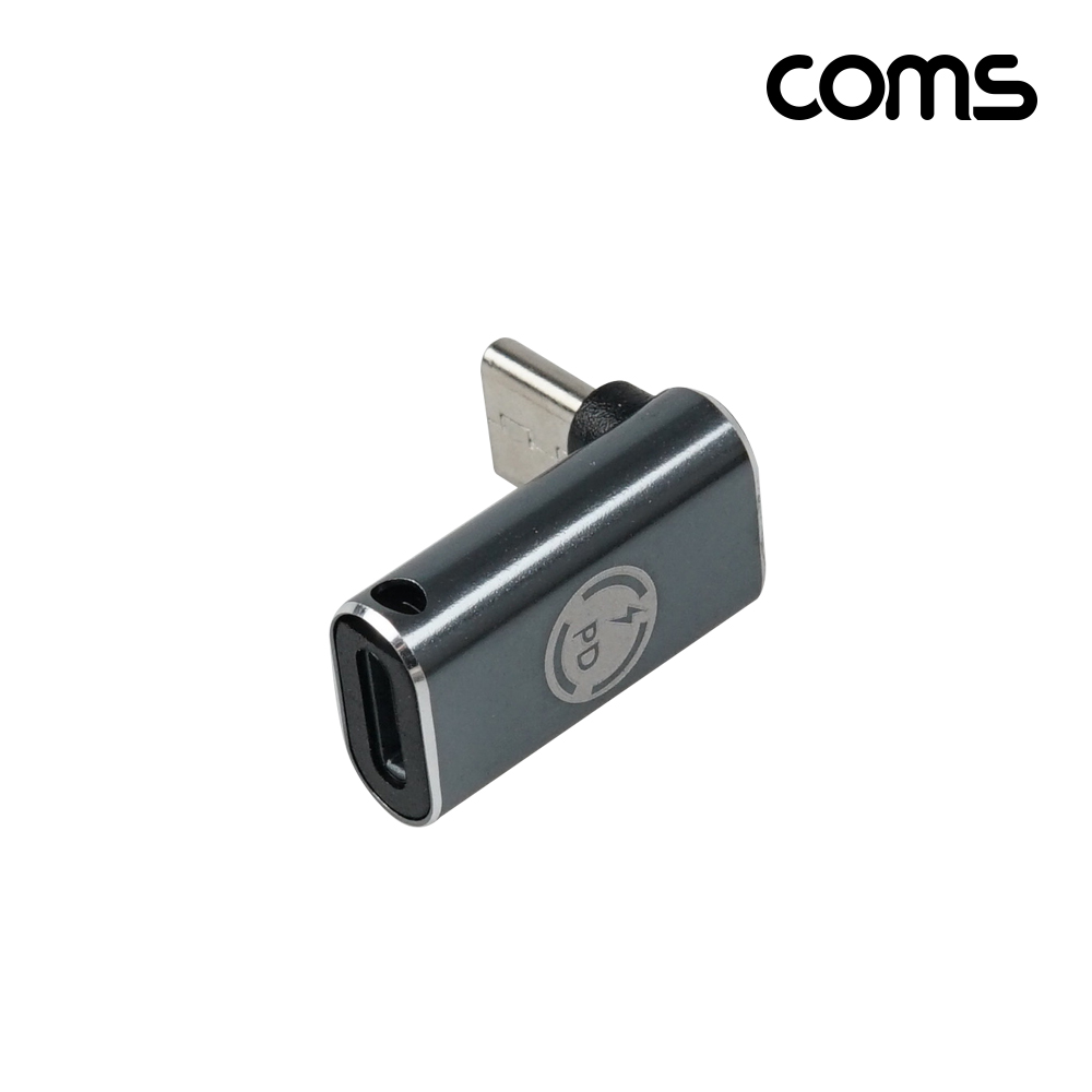 Coms USB 3.1 Type C 꺾임 젠더 C타입 to 8핀 iOS 8Pin PD충전 27W 9V3A