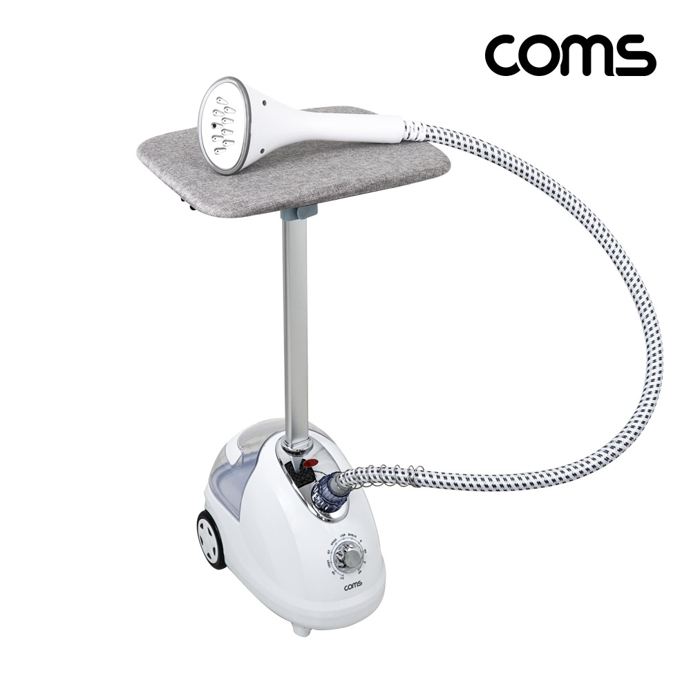 Coms 스탠드형 스팀다리미 이동식 가정용 옷걸이 바지걸이포함 빠른예열 옷주름 살균 빈대제거 2000W