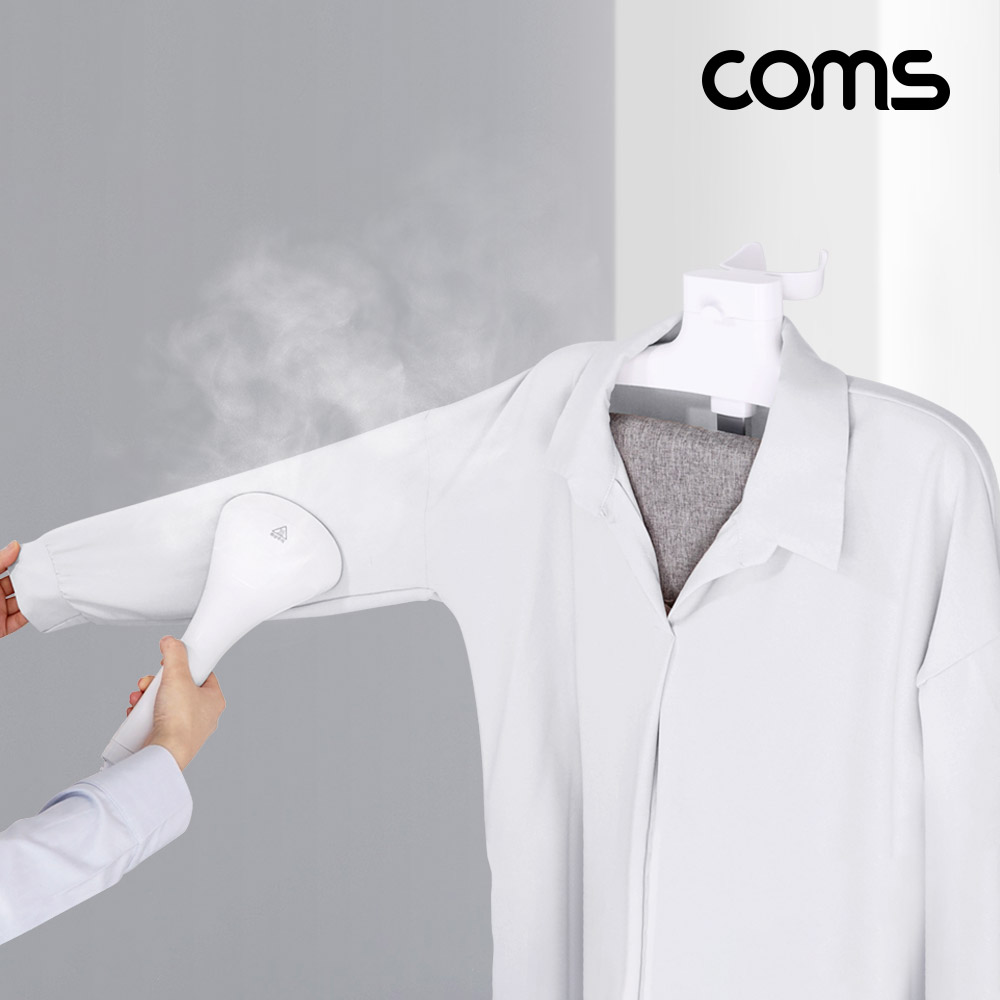 Coms 스탠드형 스팀다리미 이동식 가정용 옷걸이 바지걸이포함 빠른예열 옷주름 살균 빈대제거 2000W