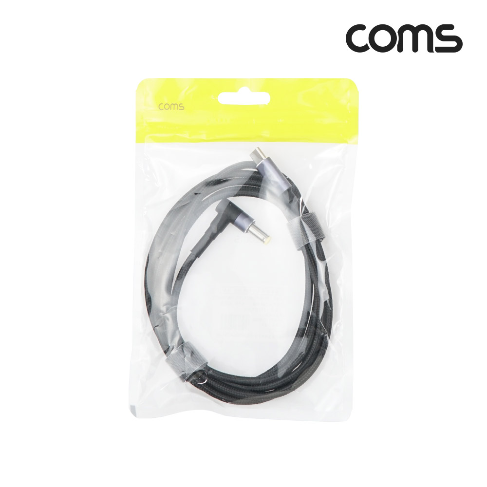 Coms USB Type C PD 노트북 전원 변환 충전 케이블 1.8M 28V 5A 140W DC 5.5 2.5 꺾임