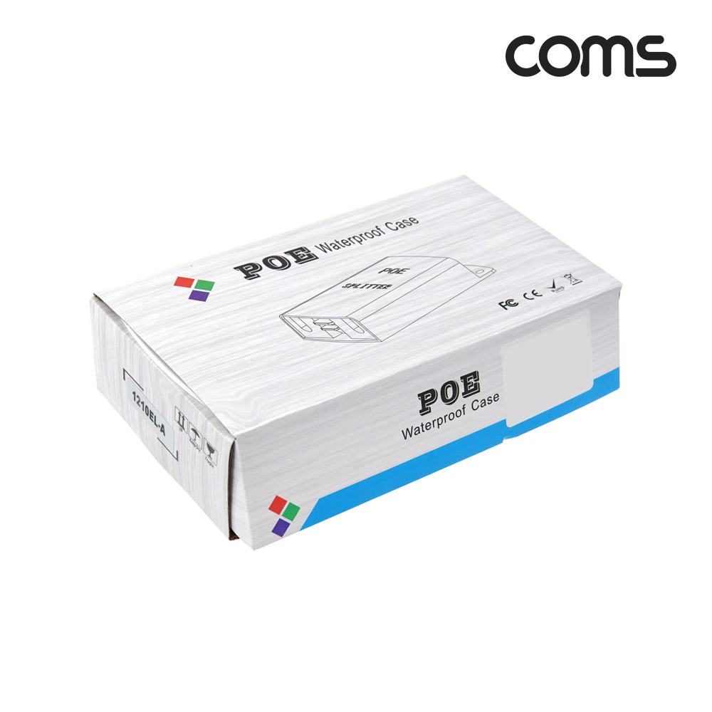 Coms PoE 패시브 리피터 어댑터 방수케이스 RJ45 DC 12V