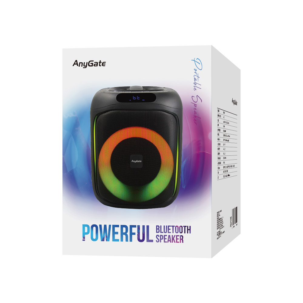 Coms 이동식 블루투스 무선마이크 앰프 LED 파티박스 50W TWS지원 노래방