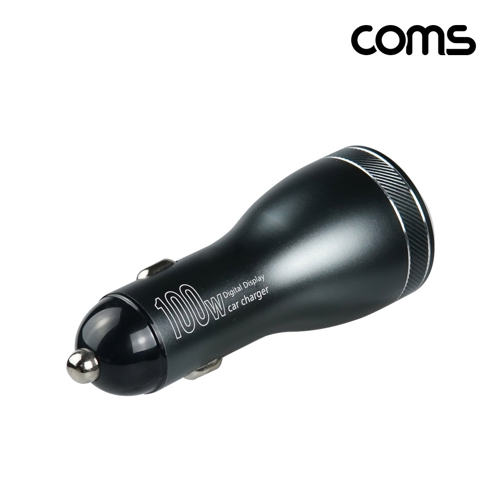 Coms 100W 차량용 시가 전원 어댑터 QC3.0 PD 멀티 고속 충전기 C타입 USB 3.1