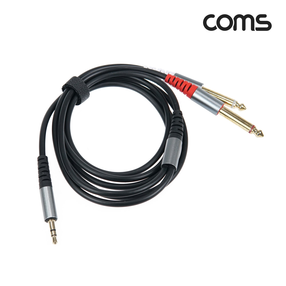 Coms 오디오 케이블 스테레오 3.5 to 모노 6.5x2 Stereo Mono AUX 1.5m