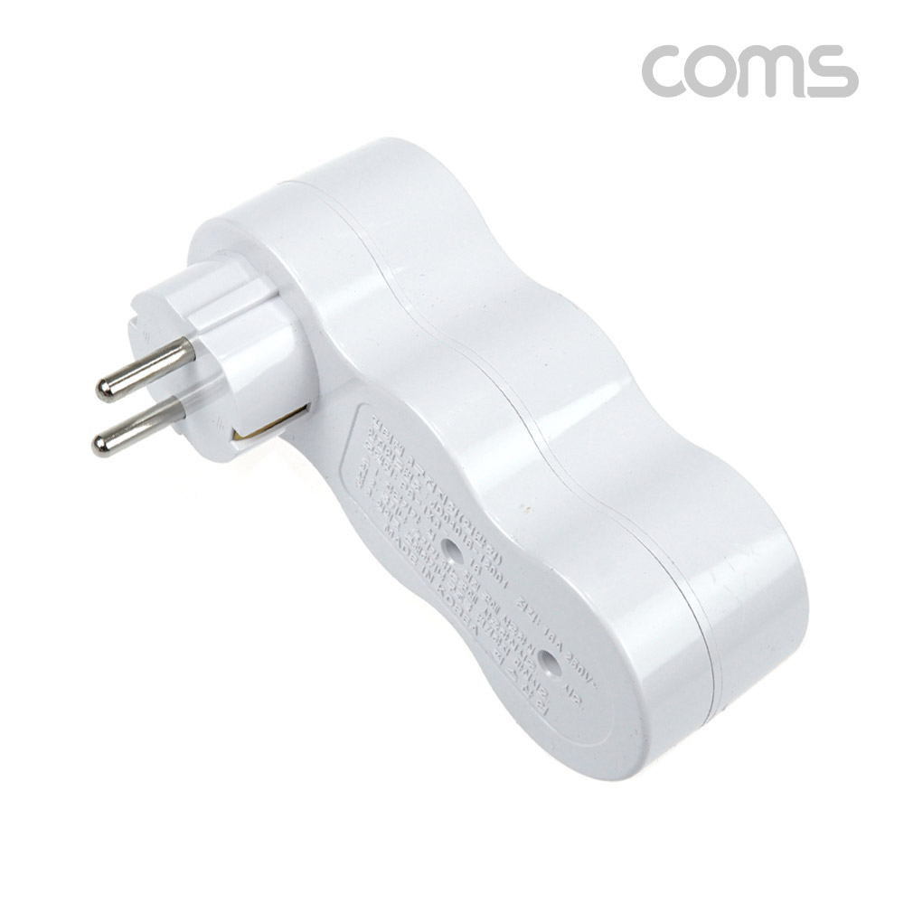 Coms 멀티탭 3구 접지 콘센트 16A 250V~ 대한 일자형