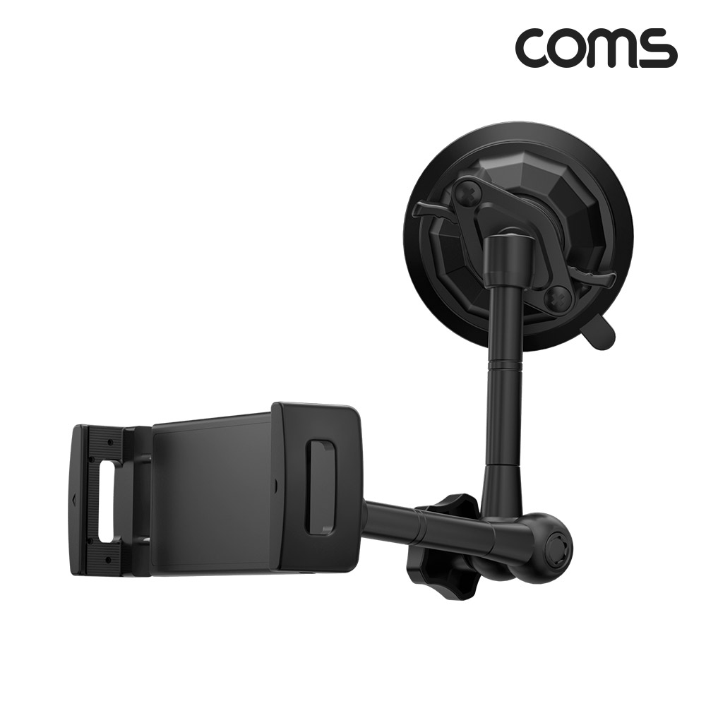 Coms 차량용 태블릿 진공 흡착 거치대 스마트폰부터 15형 모니터까지 앞유리 대시보드 선루프 120~245mm