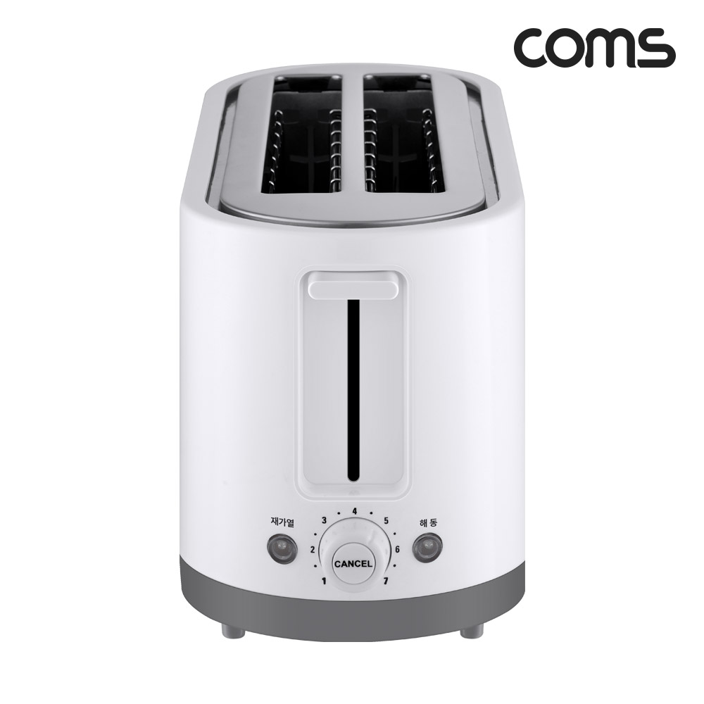 Coms 2구 롱 토스터 와이드슬롯 4개씩 토스팅 토스터기 토스트기 토스트 굽기조절 재가열 모드기능 1200~1400W