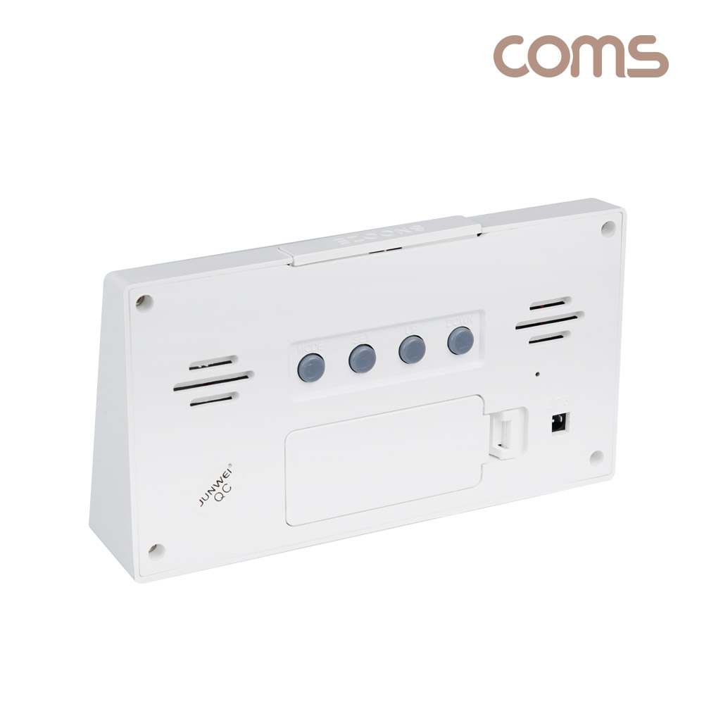 Coms LCD 디지털 알람 시계, 정시 알람, 달력, 날씨 온습도