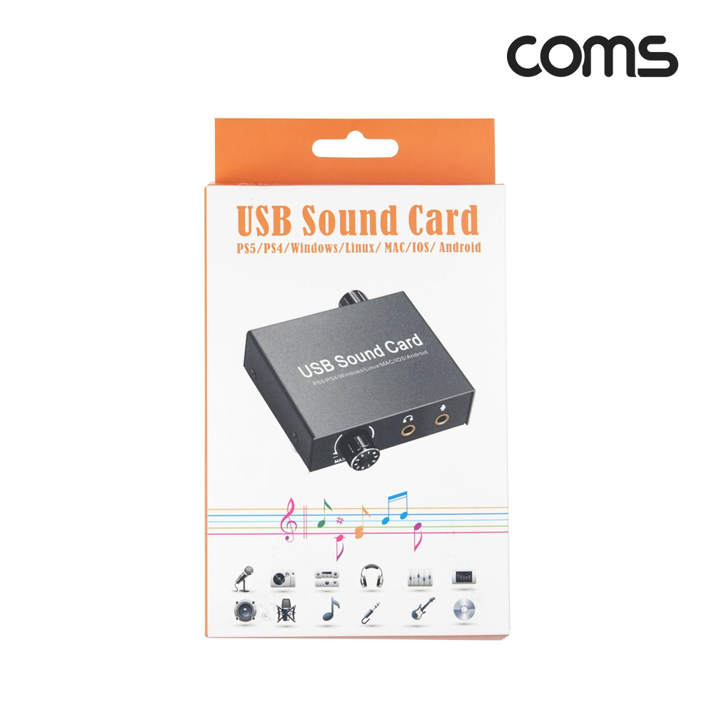 Coms USB 사운드카드 오디오 컨버터 Type C