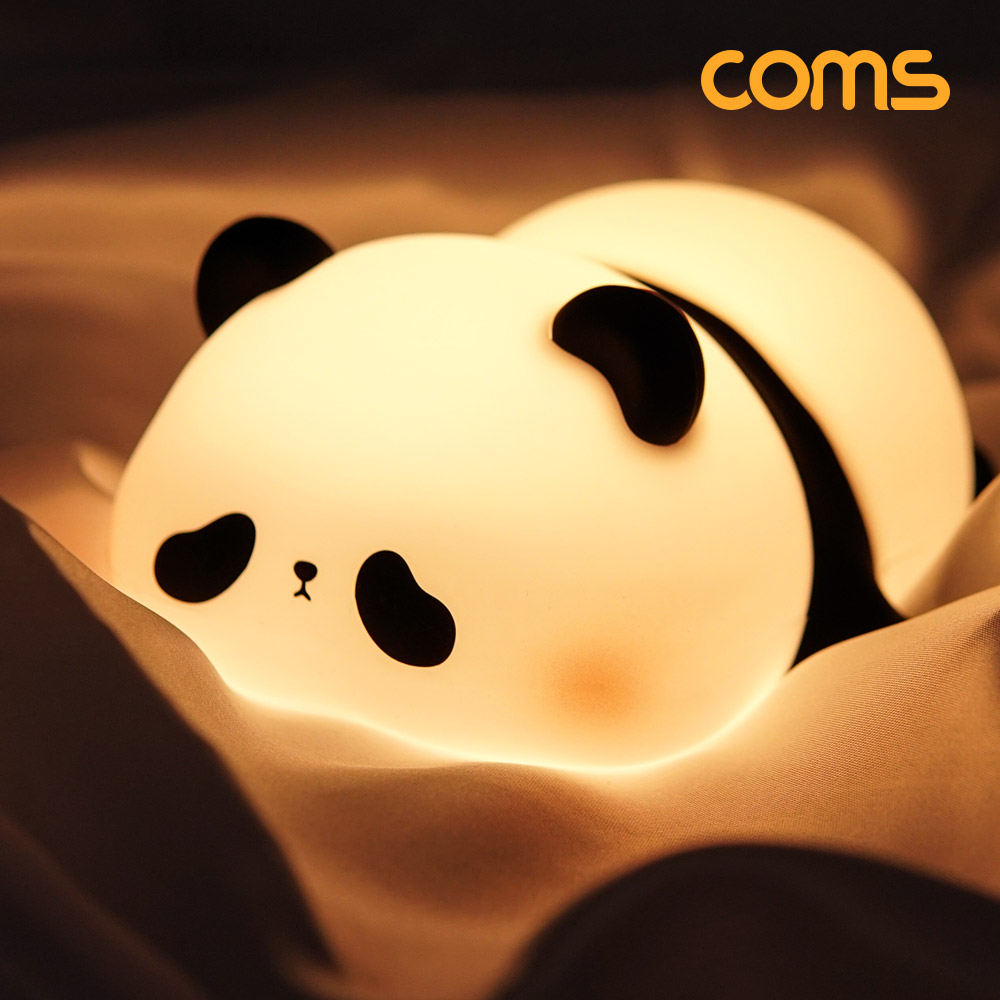 Coms 아기판다 무드등 실리콘 수유등 조명 배터리 충전식 인테리어 램프 푸바오 후이바오 루이바오 팬더