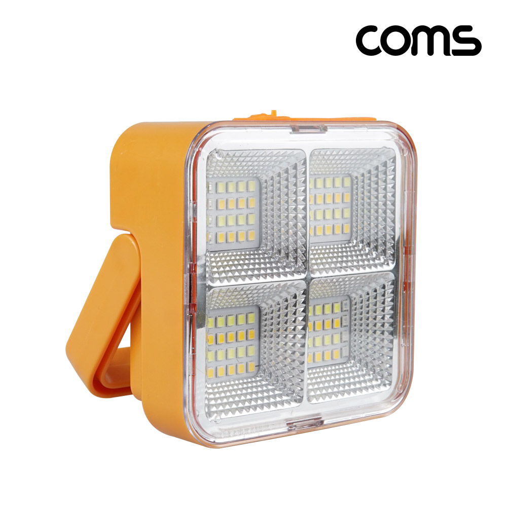 Coms 태양광 충전 멀티 LED 랜턴 램프 라이트 초강력 밝기 충전식 Type C 4단 색상 밝기조절 캠핑등 낚시등 작업등