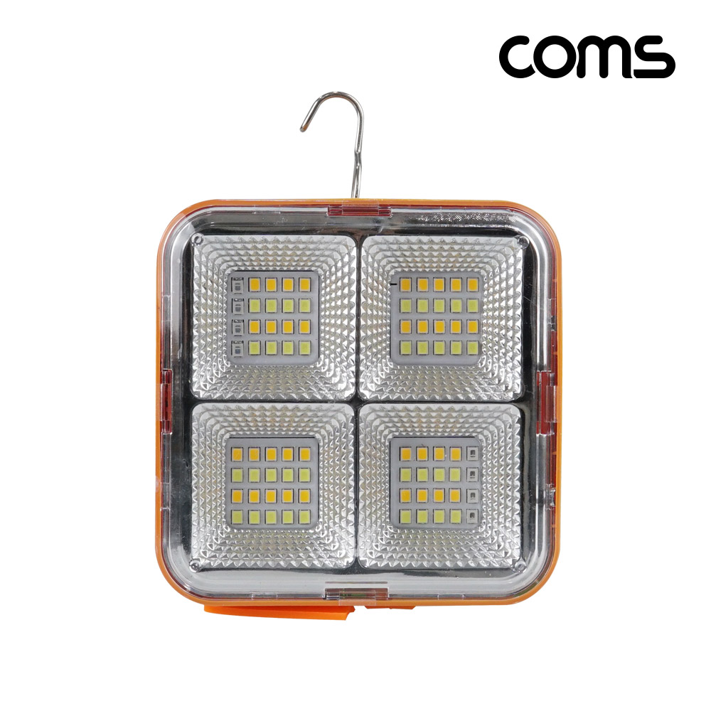 Coms 태양광 충전 멀티 LED 랜턴 램프 라이트 초강력 밝기 충전식 Type C 4단 색상 밝기조절 캠핑등 낚시등 작업등