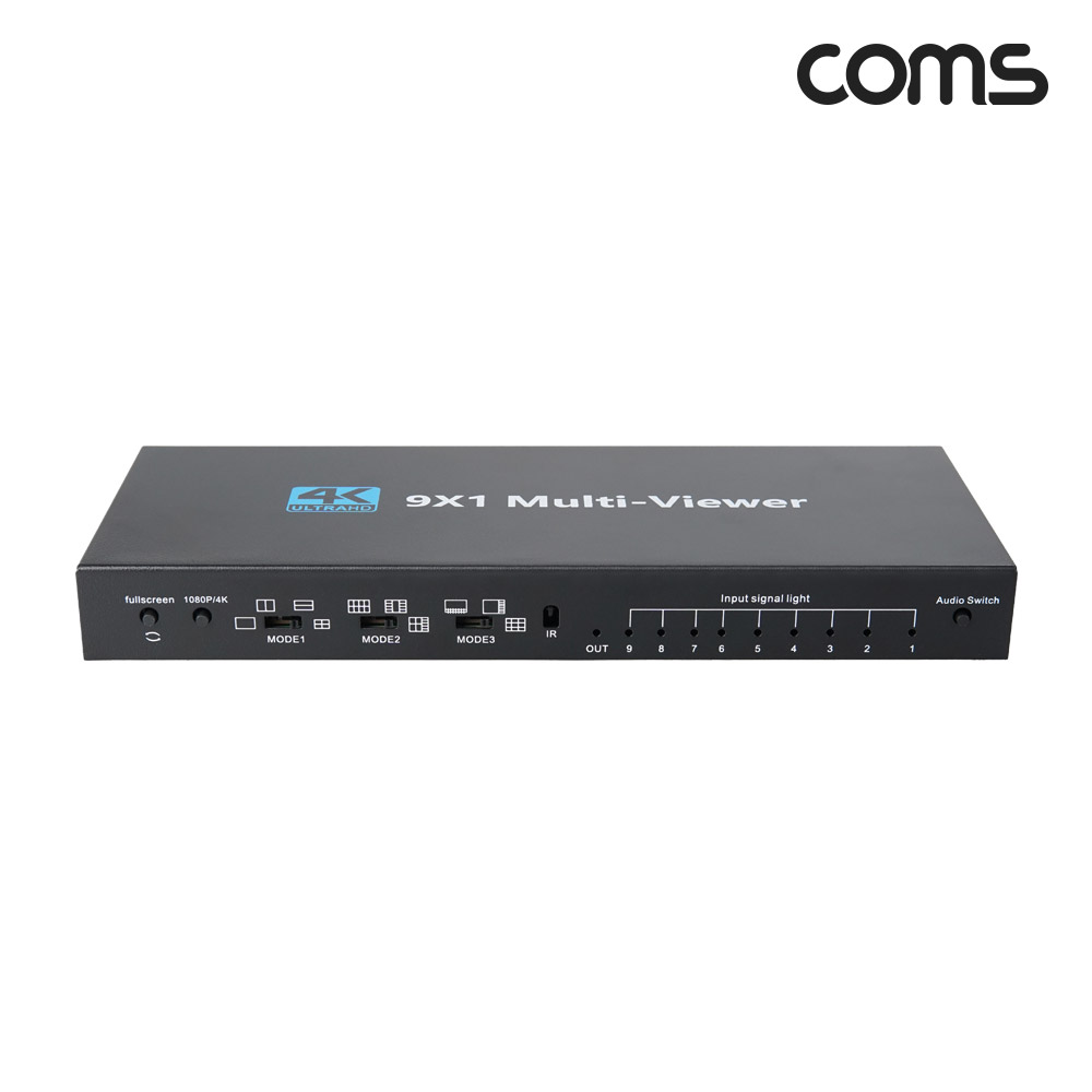 Coms HDMI 화면분할기 1:9 멀티뷰어 4K 30Hz 9입력 1출력