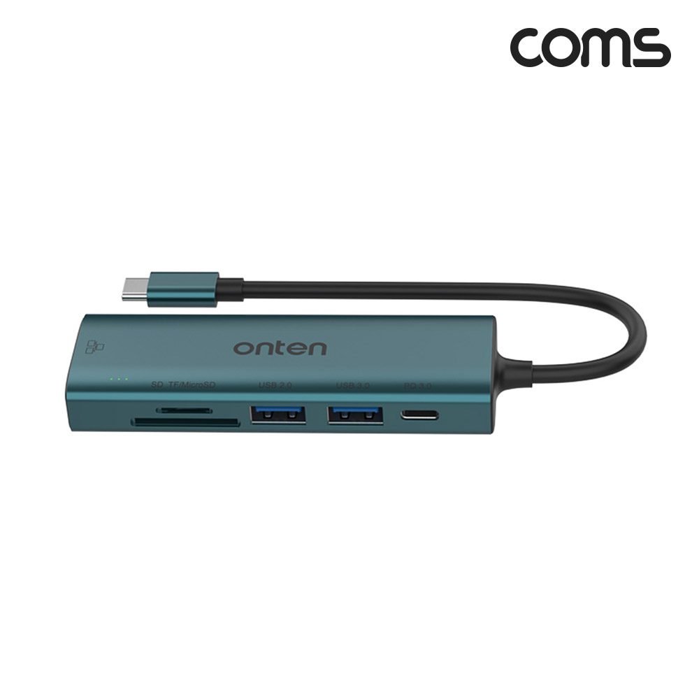 Coms C타입 USB 멀티허브 컨버터 Type C USB3.0 카드리더 SD TF 이더넷 PD충전