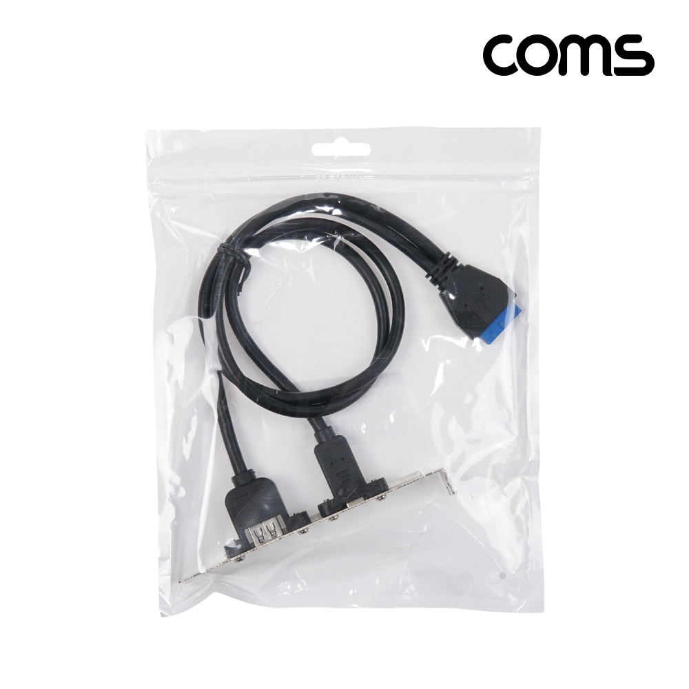 Coms USB 포트 19Pin/20Pin to USB 3.0A C타입 2포트 듀얼젠더