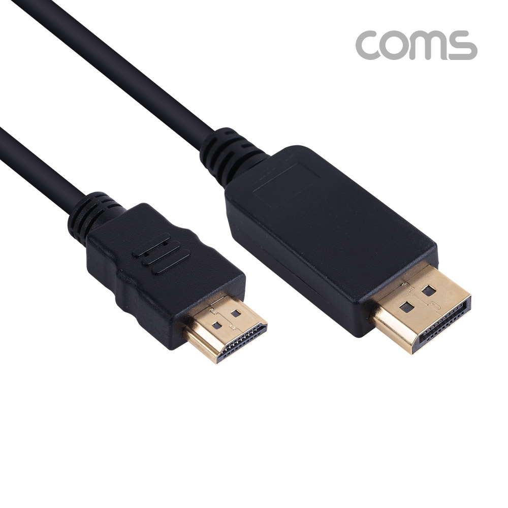Coms 디스플레이포트(M) to HDMI(M) 케이블 1.8M 블랙 (비닐포장)/DP/DisplayPort