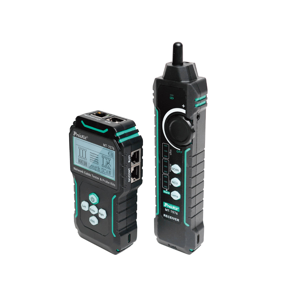 PROKIT(MT-7076) LCD 네트워크 케이블 테스터 POE, 길이, NCV