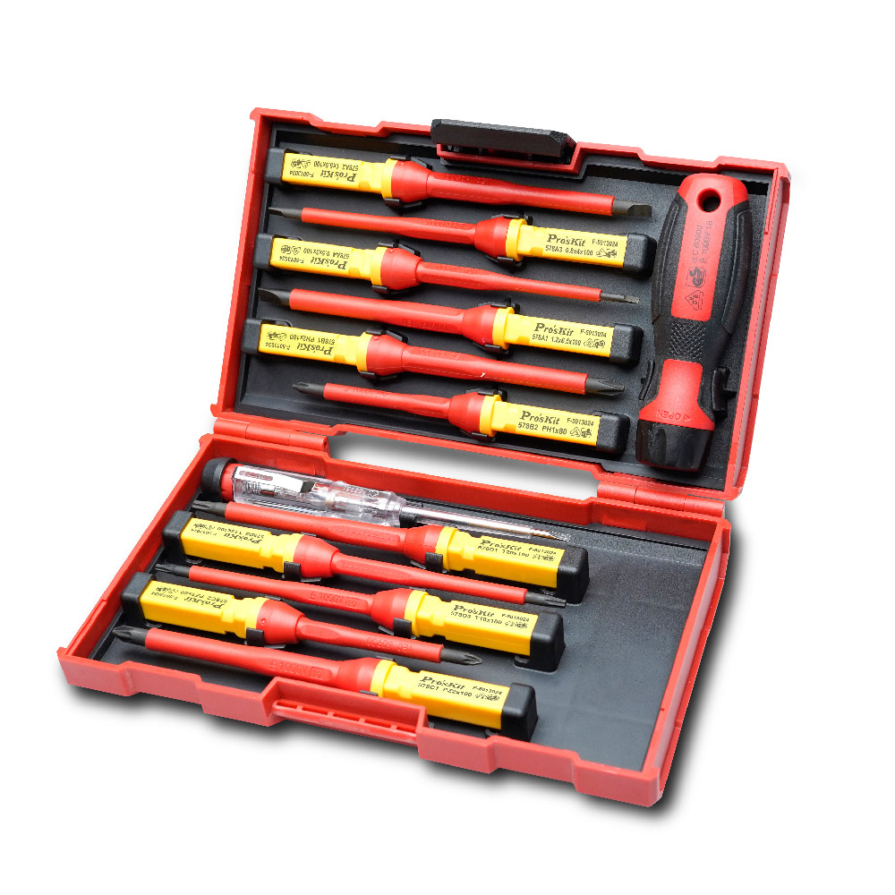 PROKIT(SD-V861) 절연 VDE 스크류 드라이버 세트 13 in 1, SD-081 시리즈 모두 포함