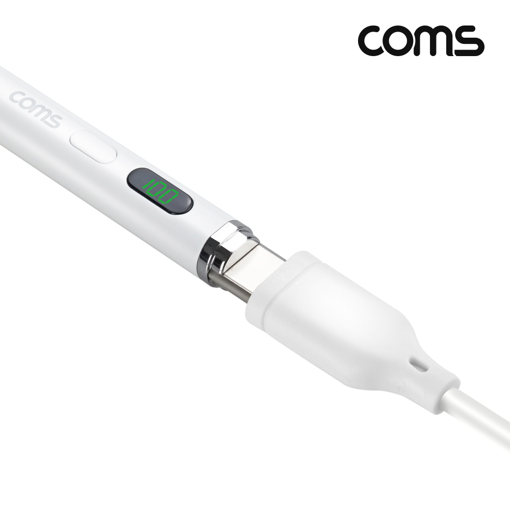 Coms iOS패드 전용 스타일러스 터치펜 펜슬 iOS 스마트폰 태블릿 호환 초미세 펜촉 정전식