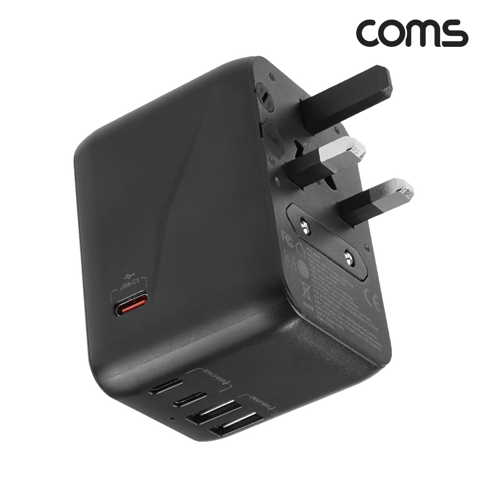 Coms 해외여행용 멀티 PD 어댑터 타입C PPS 지원 2500W 고출력 파우치제공 돼지코 변환