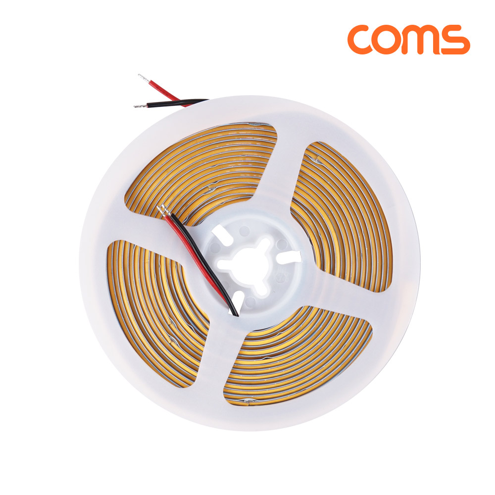 Coms LED 줄조명 슬림형 DC 12V 초고휘도 슬림형 LED바 5M Yellow 노랑 너비 5mm