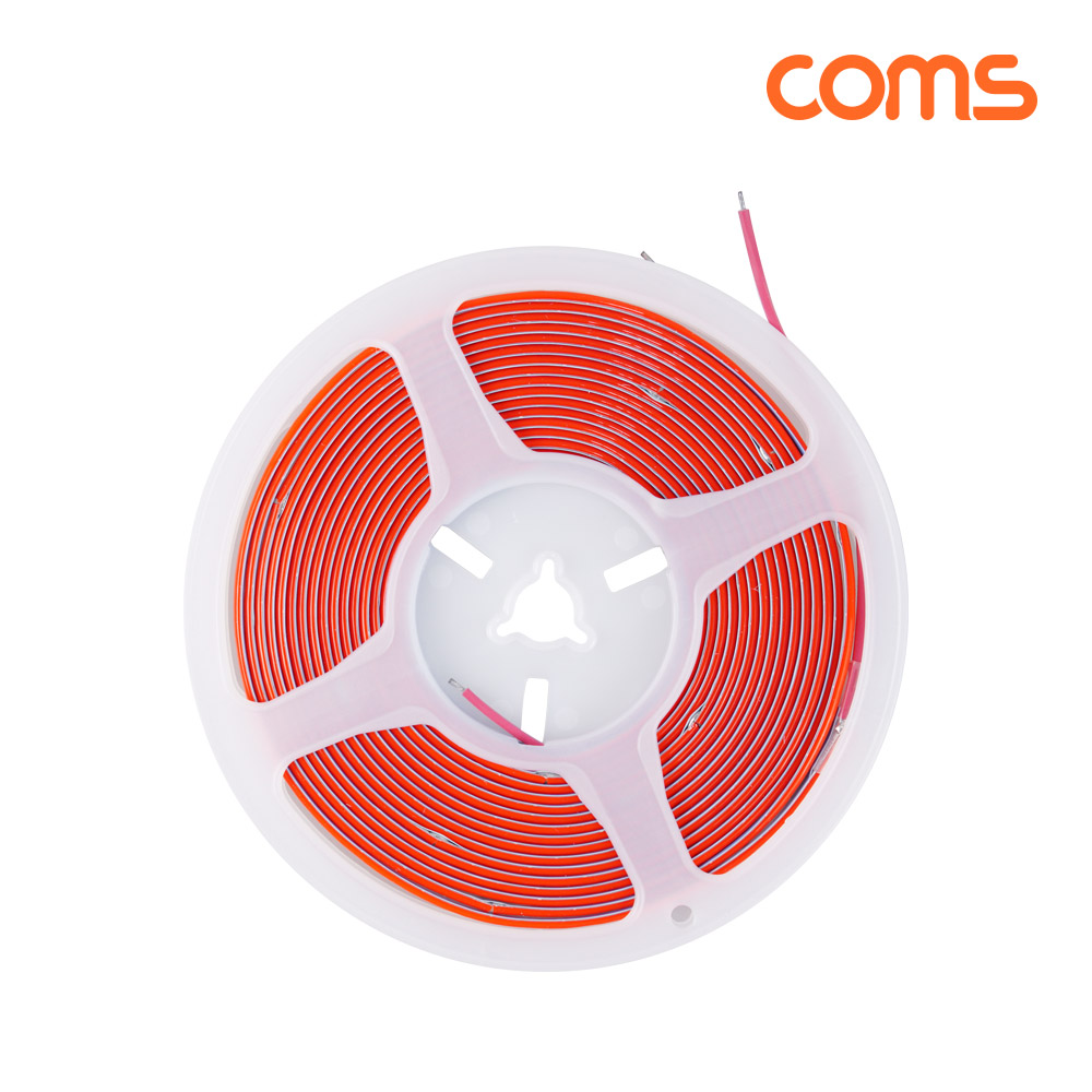 Coms LED 줄조명 슬림형 DC 12V 초고휘도 슬림형 LED바 5M Red 빨강 너비 5mm