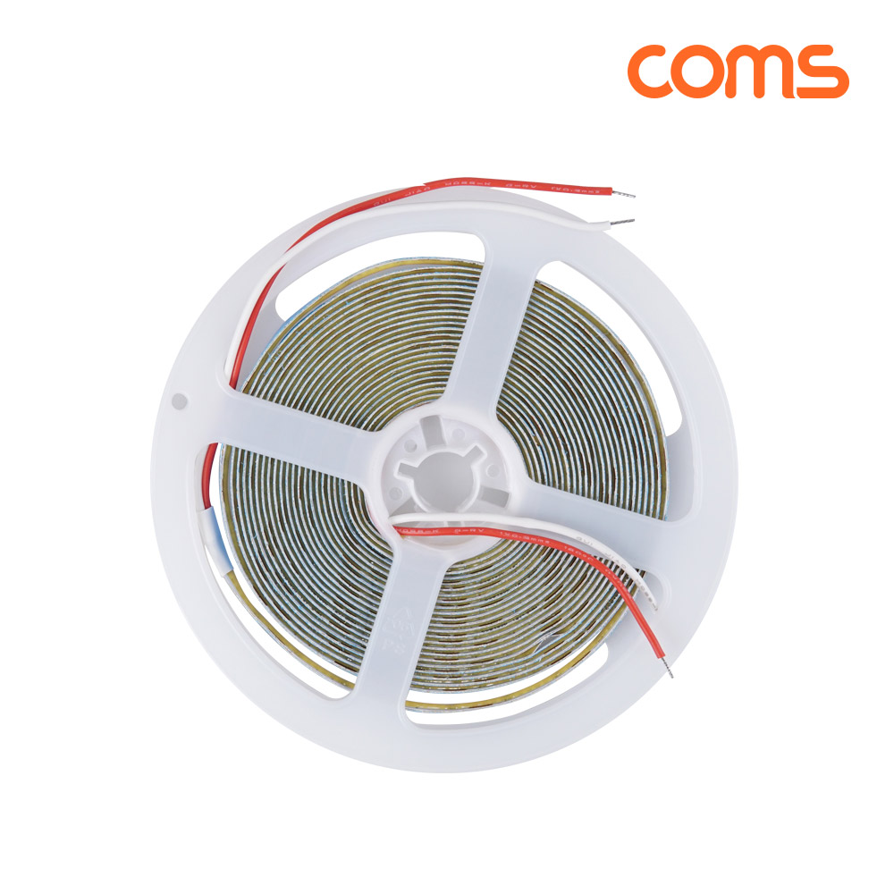 Coms LED 줄조명 슬림형 DC 12V 초고휘도 슬림형 LED바 5M 6000K 너비 5mm S480