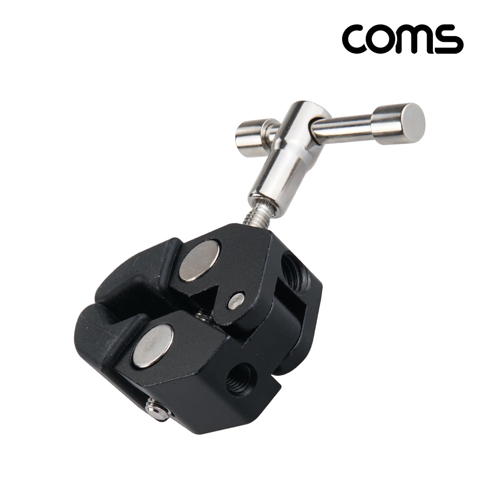 Coms 다용도 집게형 거치대, 클램프, 스탠드 연결(촬영 카메라, 조명 등), 나사 고정 집게