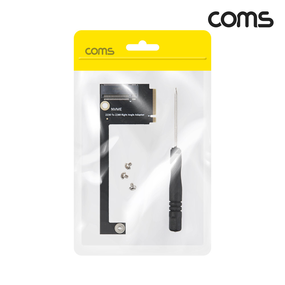 Coms M.2 SSD NVMe M Key 2230 to 2280 변환 확장 어댑터(우향 꺾임)