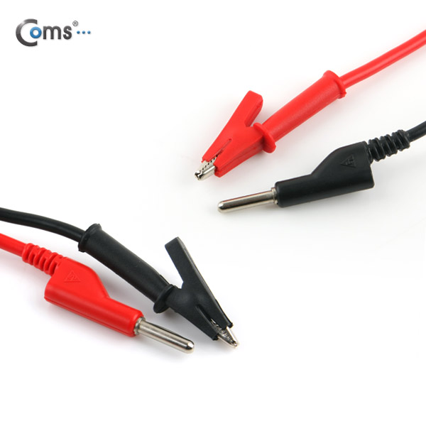 Coms 바나나 케이블, 1set/악어클립 일체형 (Red/Black)