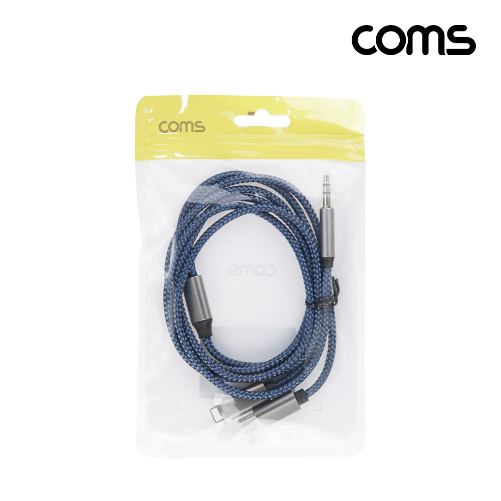 Coms 스테레오 변환 케이블 1M, iOS 8Pin C타입, AUX 3극 stereo 3.5 8핀 USB-C Type-C