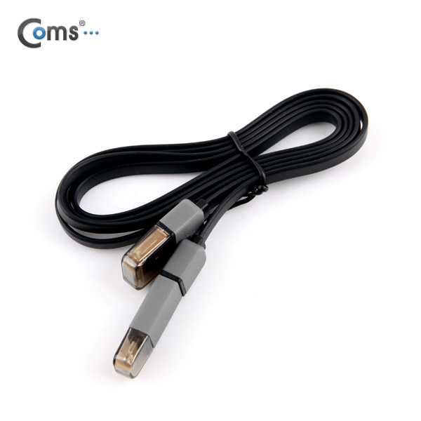 Coms 스마트폰 2in1 멀티 케이블 (Micro USB(B), Black