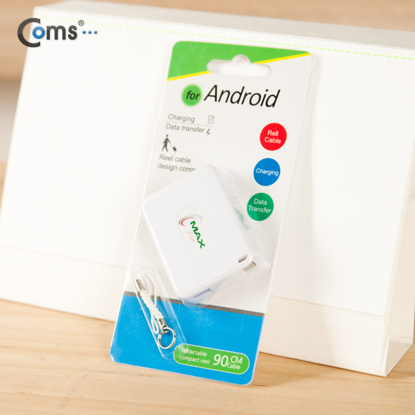 Coms 스마트폰 케이블(자동감김), Android (Micro 5P/ USB)데이터,충전
