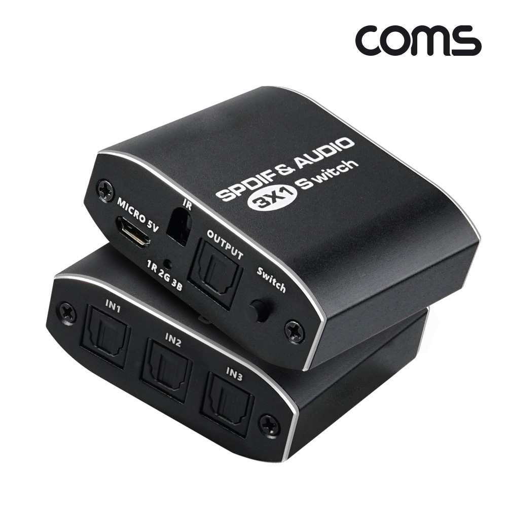 Coms 오디오 광 선택기 3:1 Optical SPDIF/Toslink Switcher IR 리모컨
