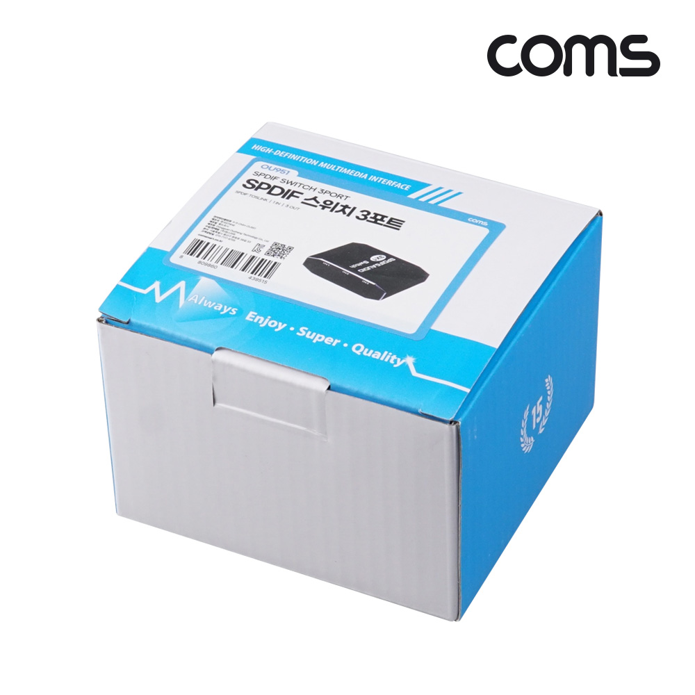 Coms 오디오 광 선택기 3:1 Optical SPDIF/Toslink Switcher IR 리모컨