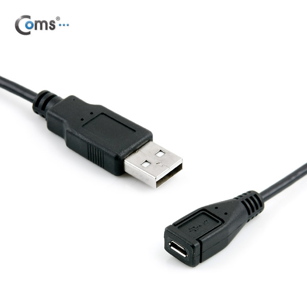 Coms USB 케이블 Micro B(F)/ USB A(M), 20cm