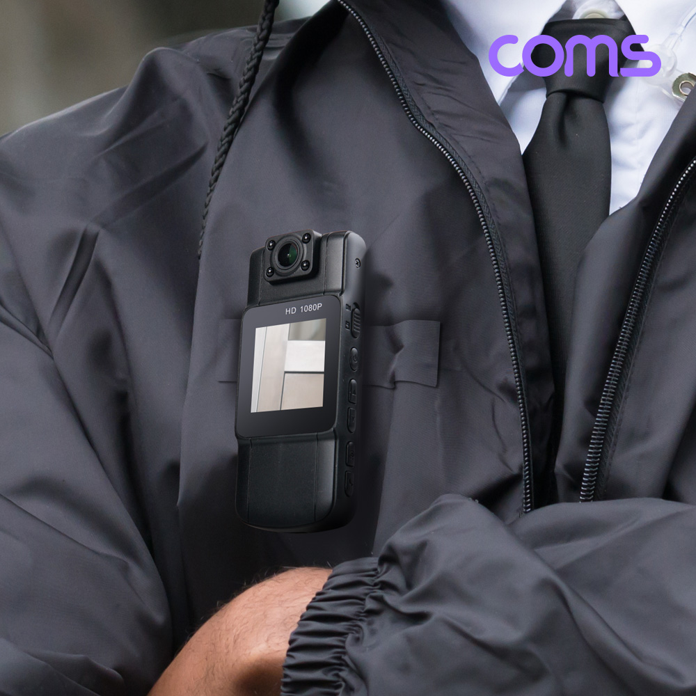 Coms FHD 액션 바디캠 초소형 휴대용 녹음 액션캠 1080p 야간 보안 보호 카메라 시큐 안전요원
