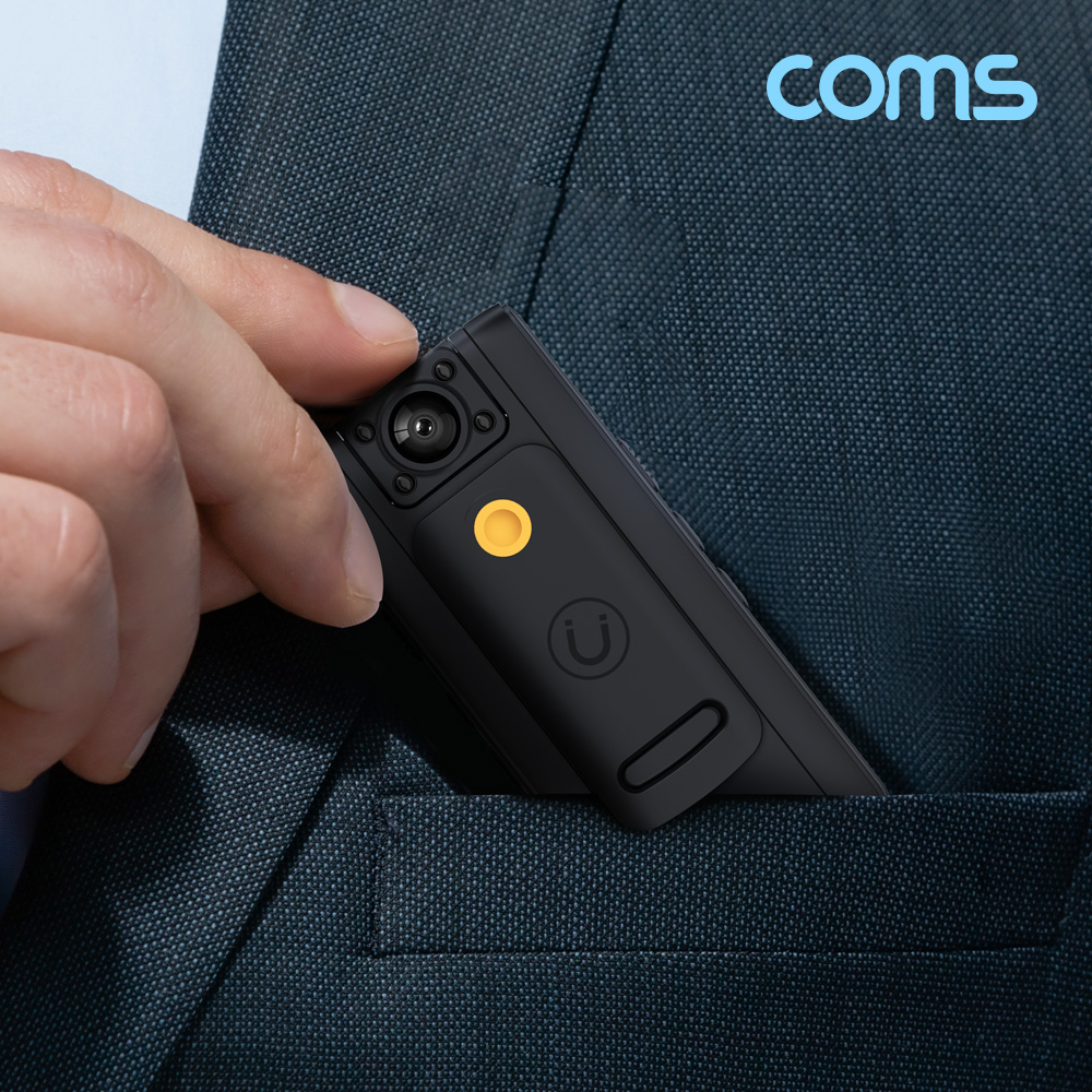 Coms FHD 액션 바디캠 초소형 휴대용 녹음 액션캠 1080p 야간 보안 보호 카메라 시큐 안전요원