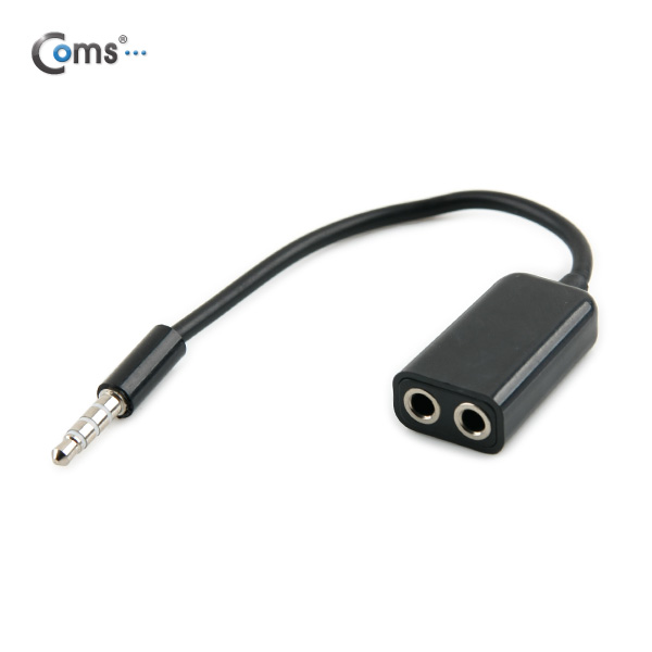 Coms 스테레오 젠더 Y형(3.5 M/Fx2), 10cm, Black/ST 2분배
