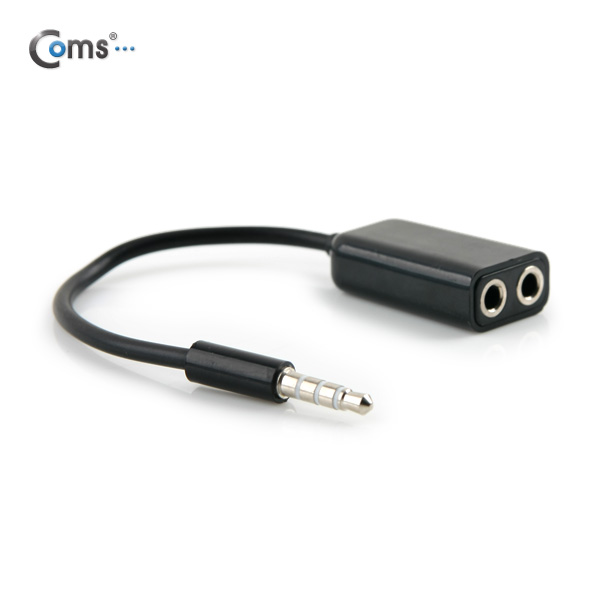 Coms 스테레오 젠더 Y형(3.5 M/Fx2), 10cm, Black/ST 2분배