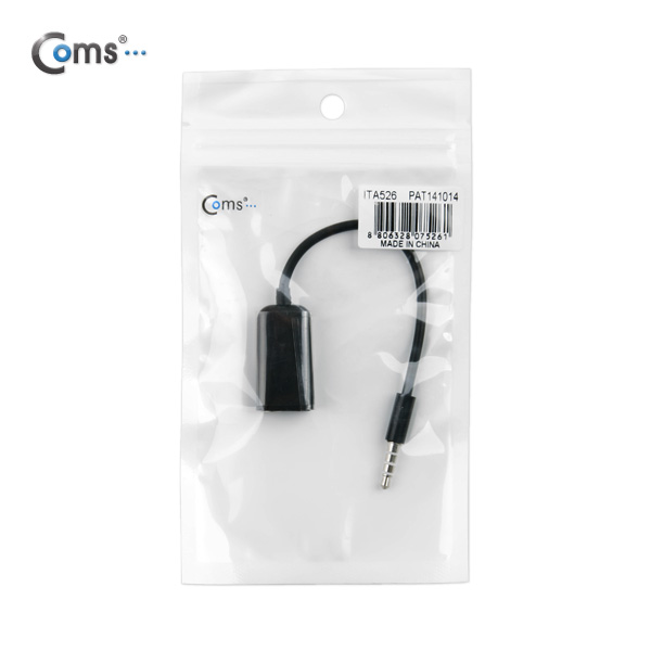 Coms 스테레오 젠더 Y형(3.5 M/Fx2), 10cm, Black/ST 2분배