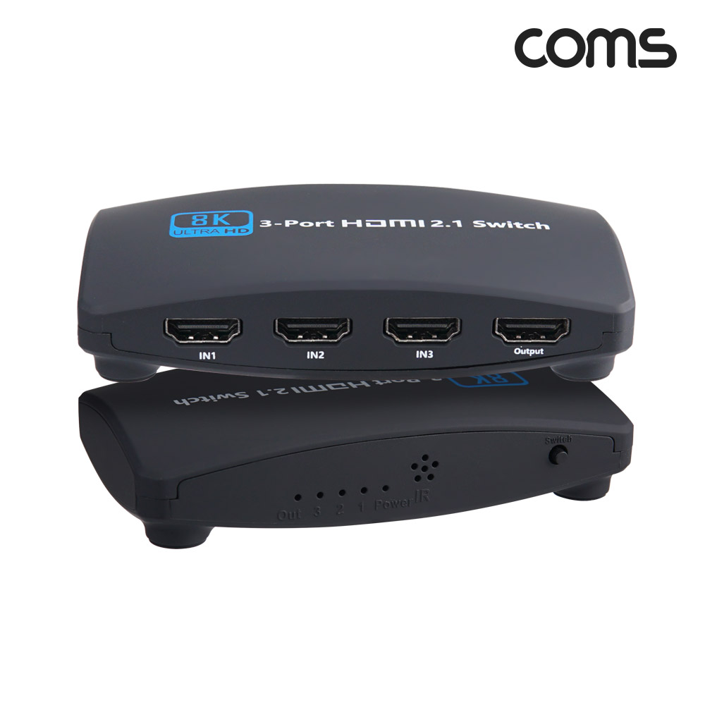 Coms HDMI 3:1 선택기 8K 60Hz 3입력 1출력 수동 스위치