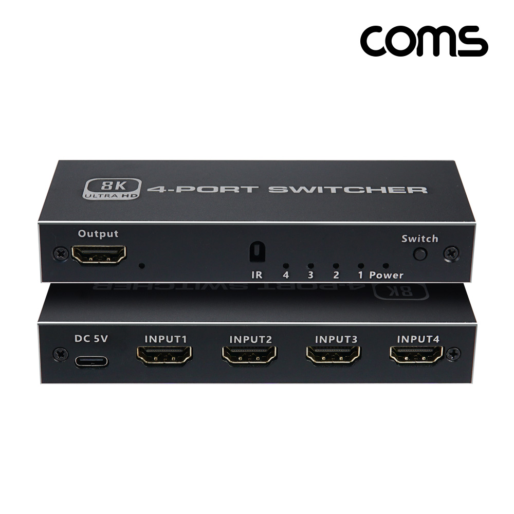 Coms HDMI 4:1 선택기 8K 60Hz 4입력 1출력 수동 스위치