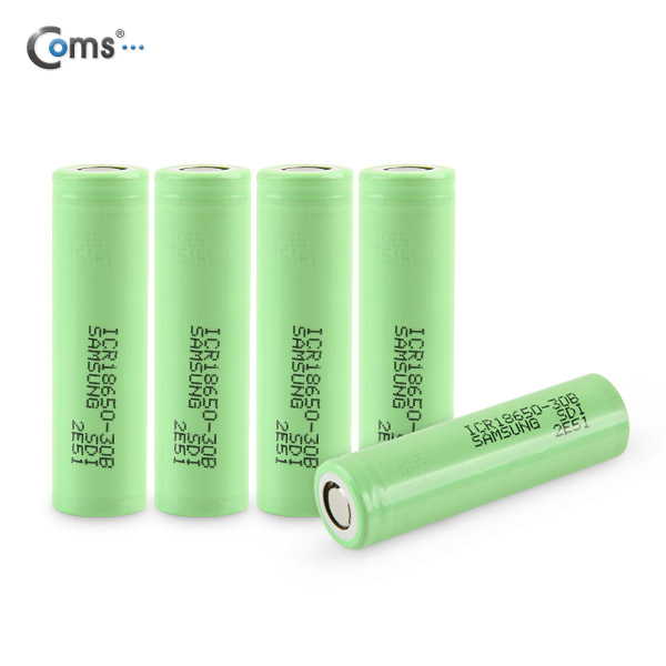 Coms 건전지 18650, 3000mAh 리튬이온 충전지(삼성SDI)/ 1ea