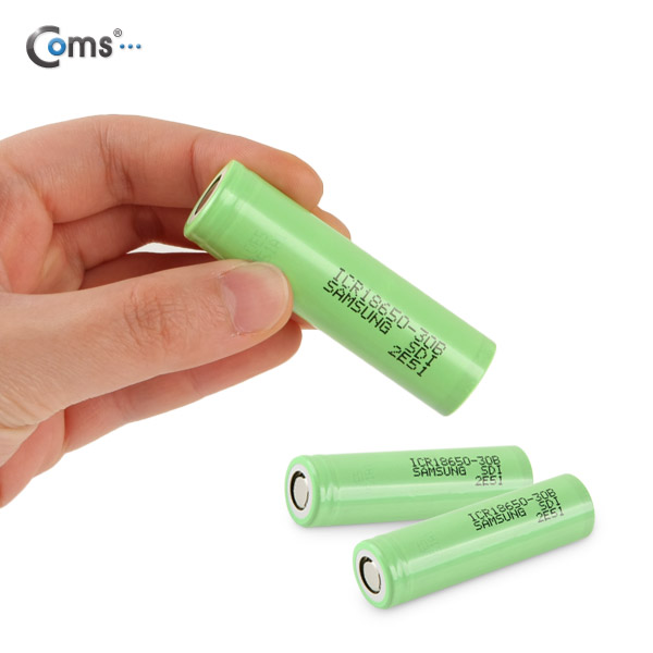 Coms 건전지 18650, 3000mAh 리튬이온 충전지(삼성SDI)/ 1ea