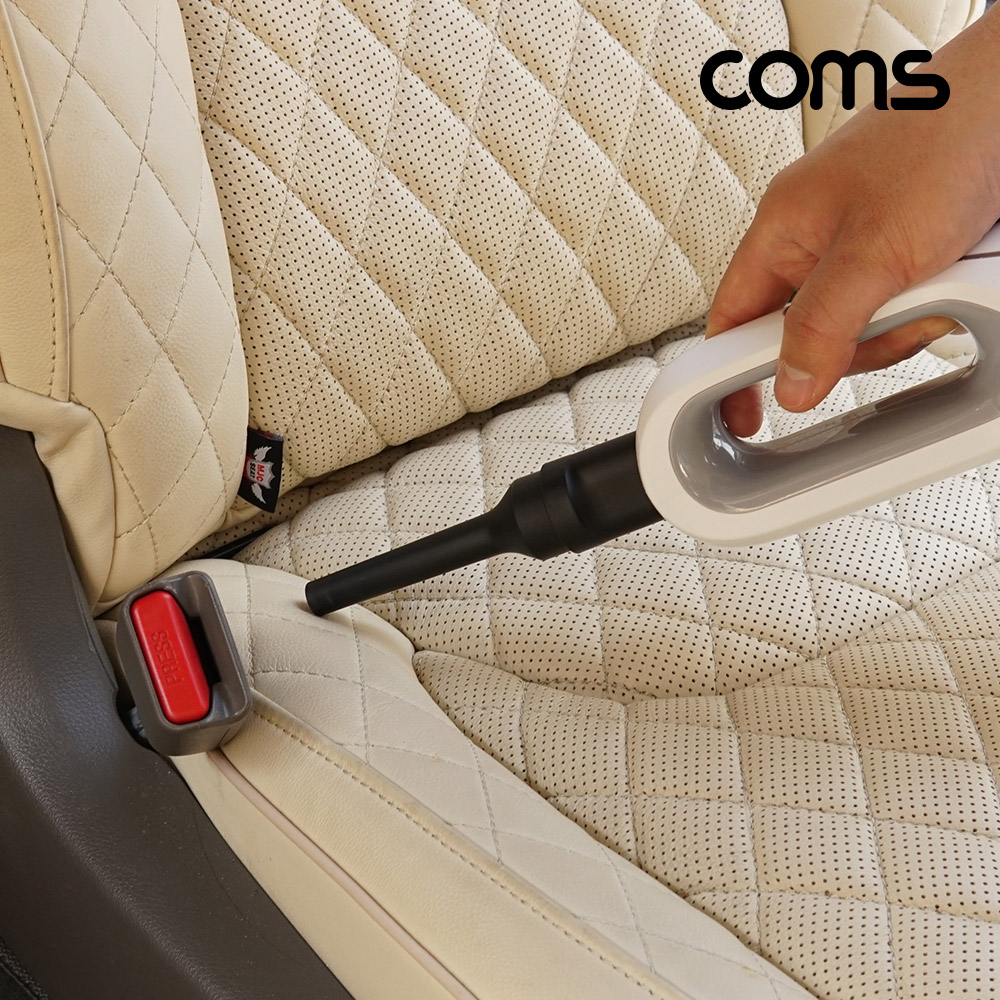 Coms 미니 핸디형 무선청소기 에어건, 120W 16000pa 9종노즐 C타입 충전 차량용