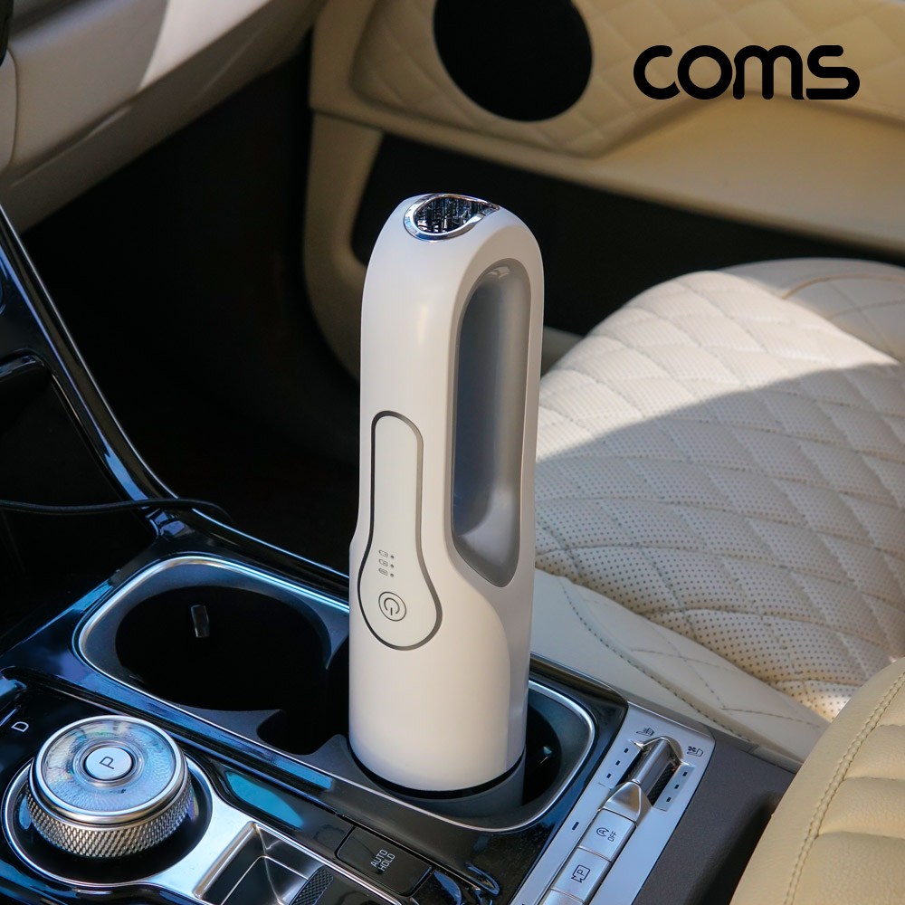 Coms 미니 핸디형 무선청소기 에어건, 120W 16000pa 9종노즐 C타입 충전 차량용