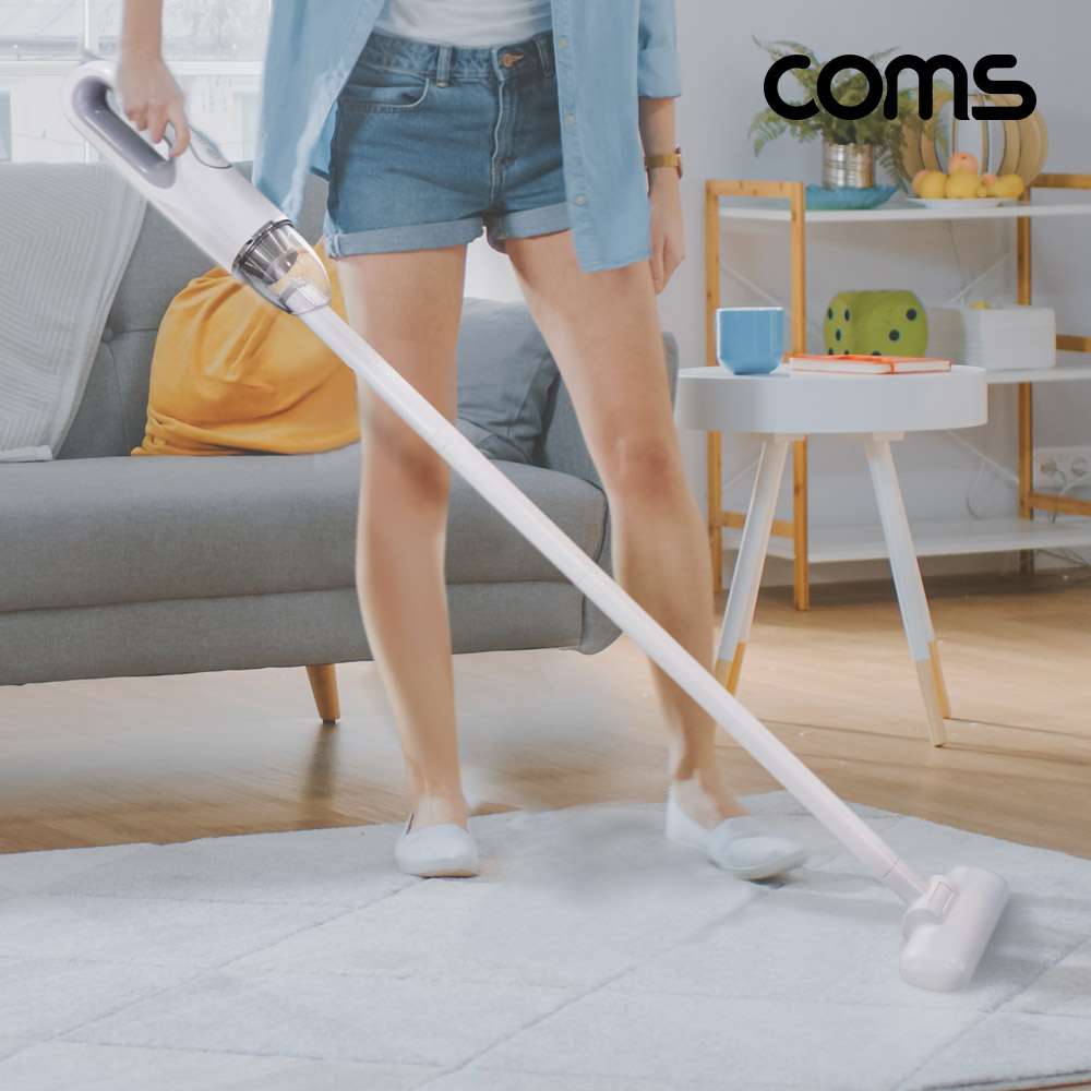 Coms 미니 핸디형 무선청소기 에어건, 120W 16000pa 9종노즐 C타입 충전 차량용